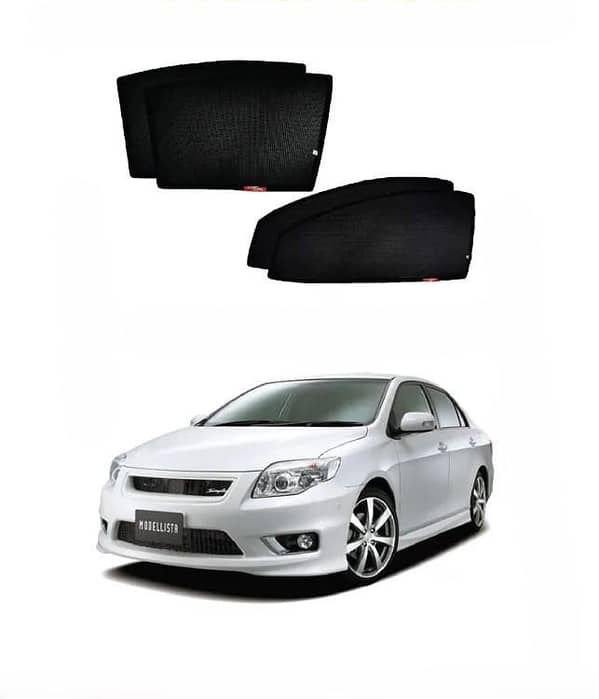 TOYOTA AXIO 2007 Window Curtains – Sun Shades for 4-Piece Black Side Curtain Set