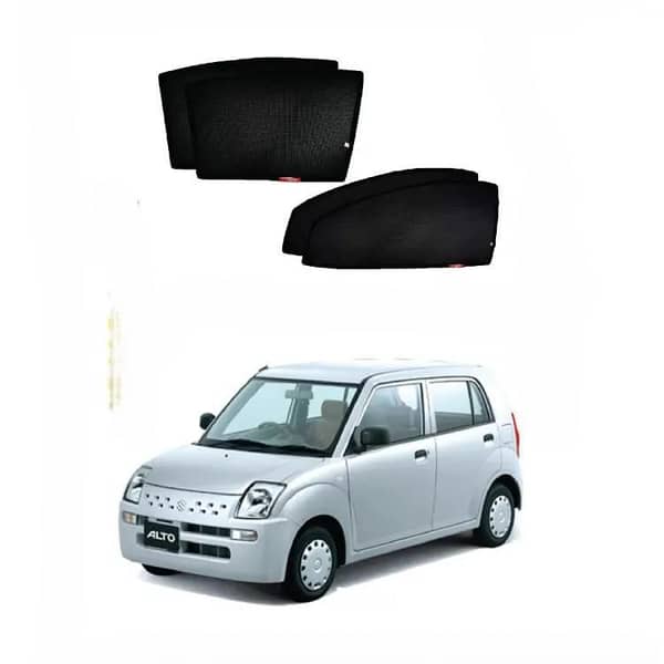 SUZUKI ALTO JAPAN (JUTA) Window Curtain Set - Sun Shades / Side Curtains, Black, 4 Pieces