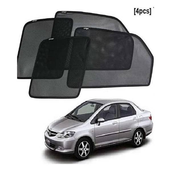 Sun Shades for Honda City (2003–2008) Original Size, Black, 4 Pieces
