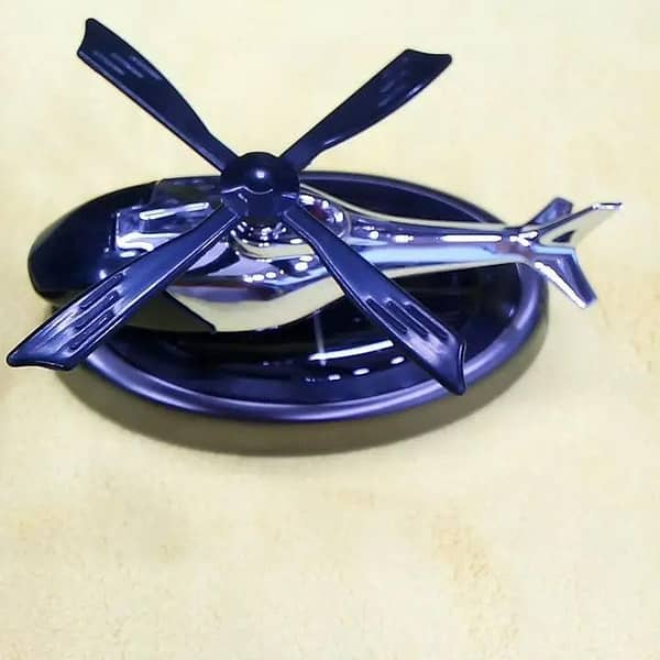 Car Perfume Solar Air Freshener: Helicopter Auto-Rotating with Refill
