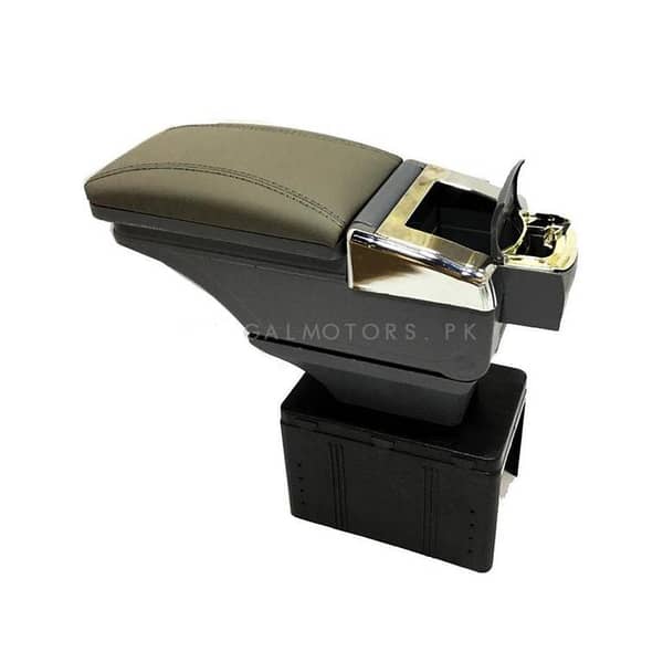 Arm Rest with Chrome Black Universal | Center Console Storage Box and Elbow Rest