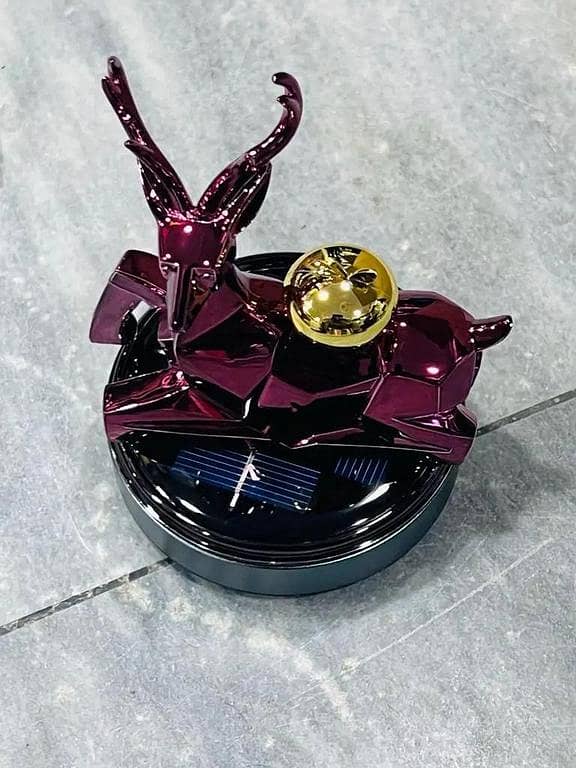 Solar Air Freshener: Rotating Apple Deer Shape for Car Dashboard (Refill Included)