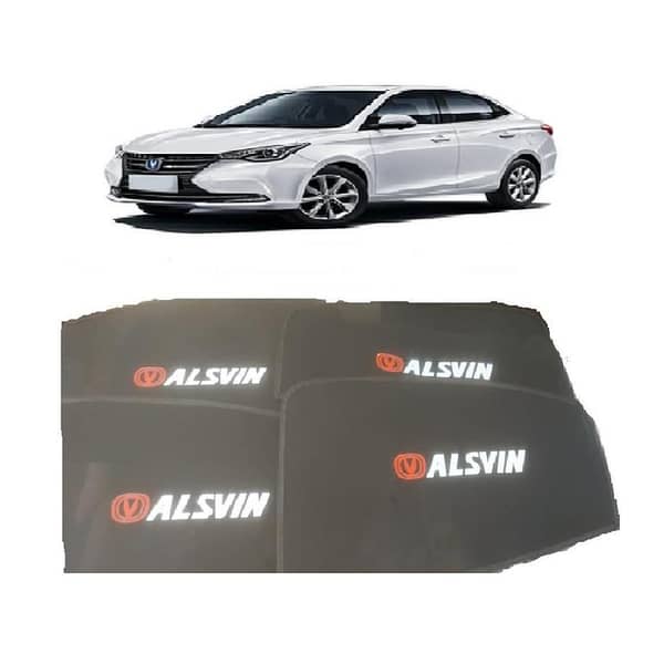 Alsvin Car Windows Curtains 4-Piece Set with Logo, Jet Black