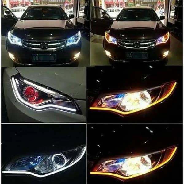 Dual-Color White/Amber Switchback LED Tube Light for Audi and Civic Style Headlights