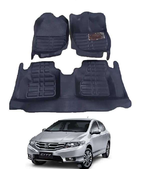 5D Floor Mats for Honda City (2009-2020) – Black