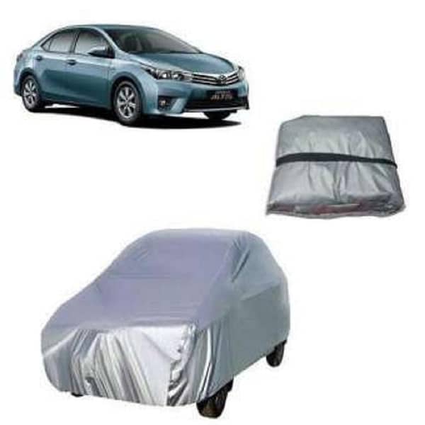 Toyota Corolla Car Top Cover Silver Coated - Water and Dust Proof, Grey