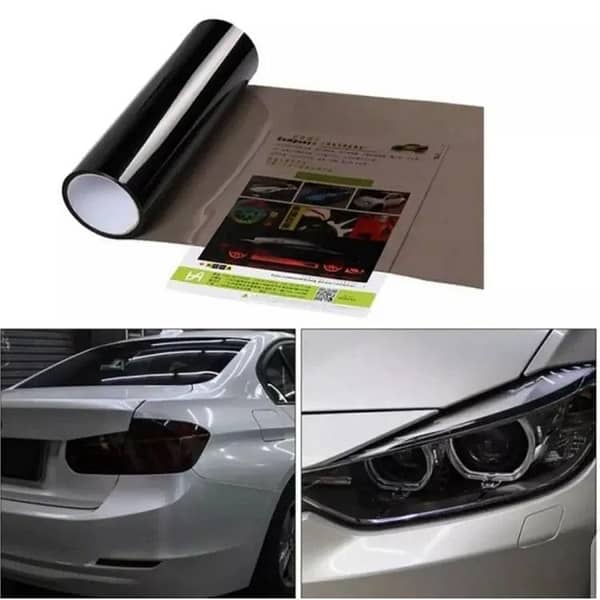 4 Feet by 1 Foot Headlight Paper Tint for Car Headlights and Taillights (Black) - Head Light Protection