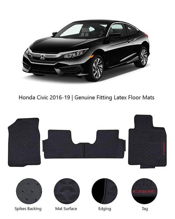 HONDA CIVIC X (2016-2021) Latex Rubber Car Floor Mats