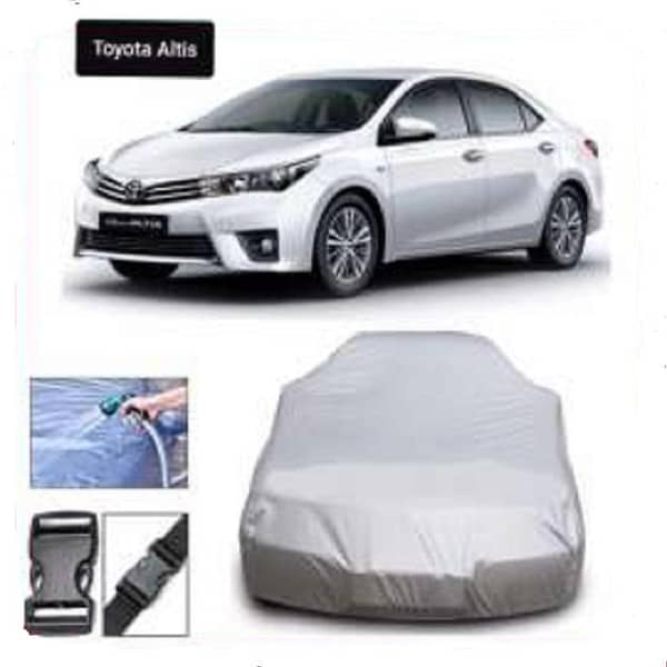 Toyota Corolla Car Top Cover Silver Coated – Water and Dust Proof, Grey