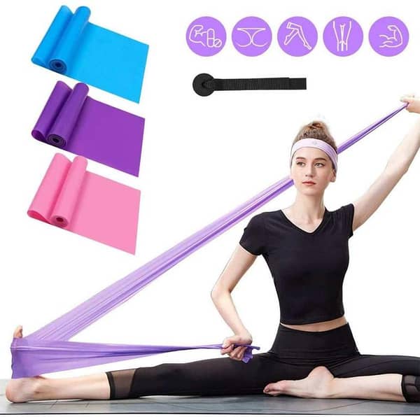 Latex Elastic Resistance Bands for Upper, Lower Body and Core Training – Home Workouts and Rehab