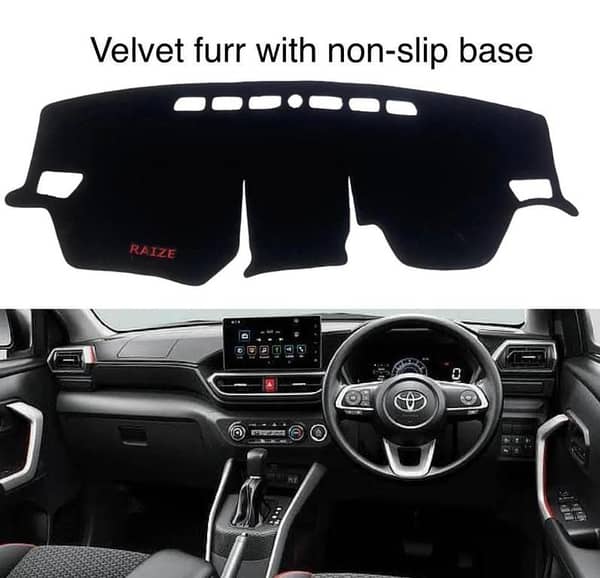 Dashboard Mat for Toyota Raize (2019-2023): Velvet Fur with Non-Slip Base