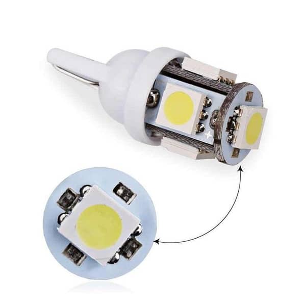 5 LED Parking Light Bulbs White (Pair of 2)