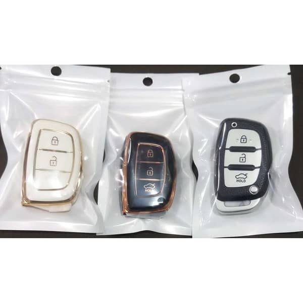 TPU Key Cover — Glossy Protective Remote Pouch for Hyundai Tucson and Hyundai Elantra