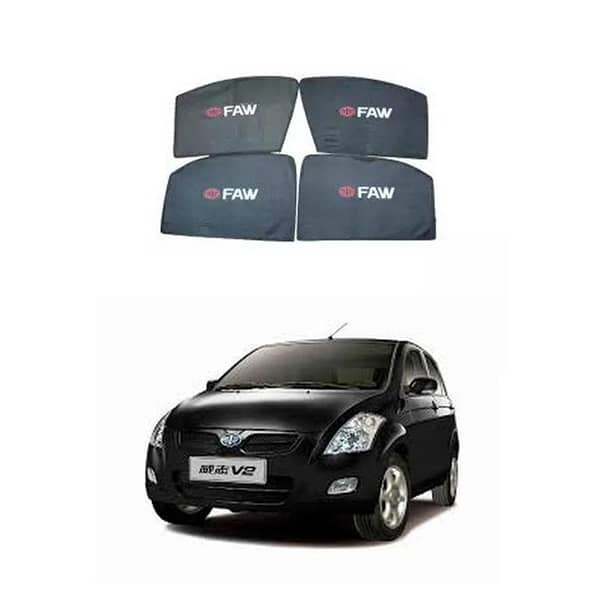 FAW V2 High-Quality Sun Shade with Logo - 4 Pieces (Black)