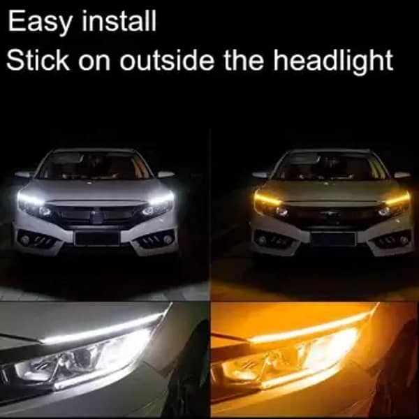 Flexible 60 cm Headlight DRL with Running Indicator - 2 Pieces for All Cars