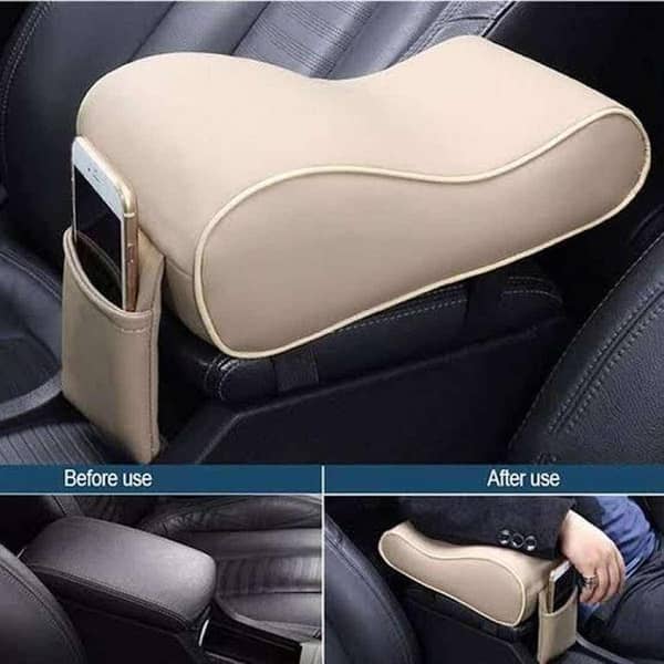 Car Center Console Armrest Cushion in Beige