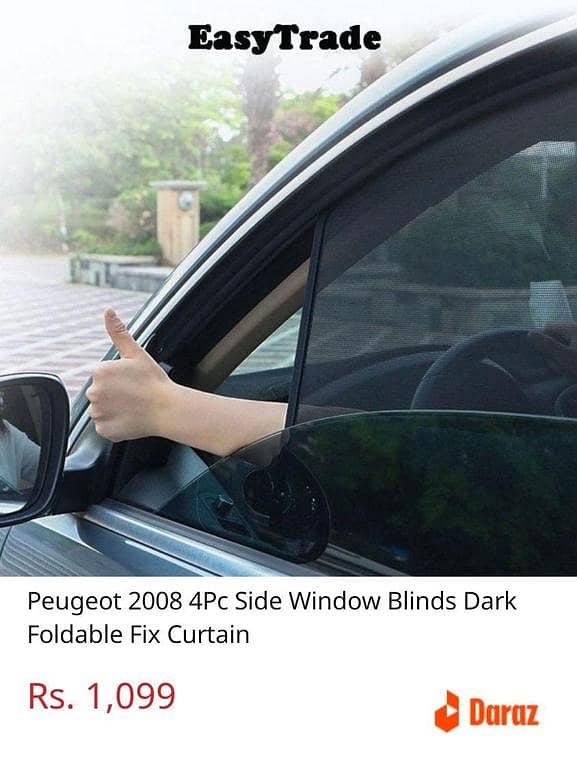 Peugeot 2008 4-Piece Side Window Blinds, Dark Foldable Fix Curtain
