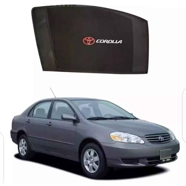Corolla 2003-2006 Car Side Curtain with Logo (Black)