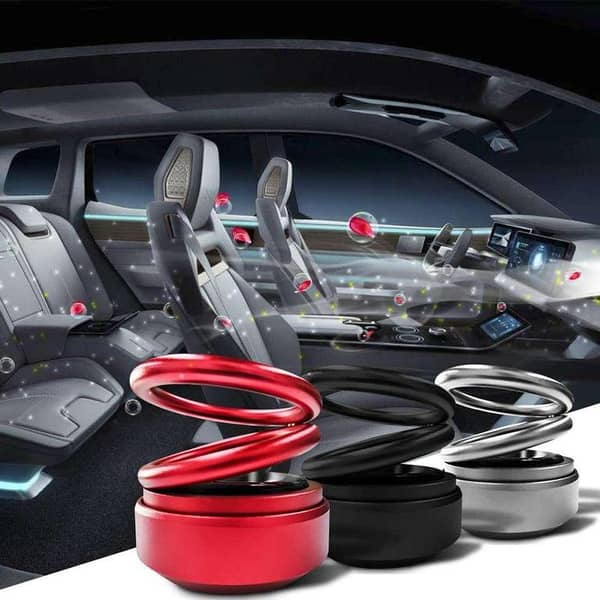 Car Dashboard Ring Decoration with Perfume | Solar-Powered Auto-Rotation