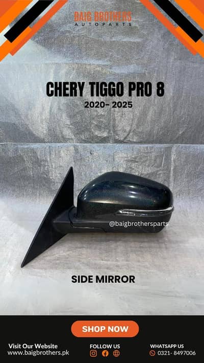 Chery Tiggo 8 Pro 4 Byd Atto 3 Seal Peugeot Side Mirror Glass Cover