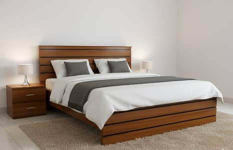 King Size Double Bed set Tables Ah furniture Multan