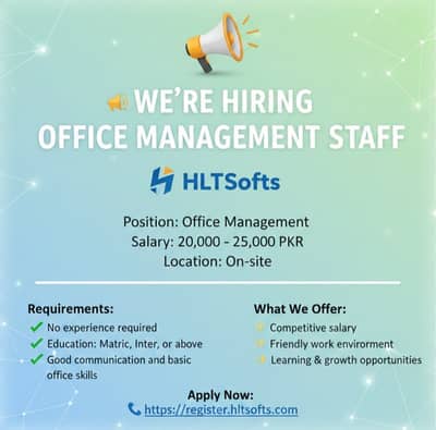 Need Staff For Office Assistance