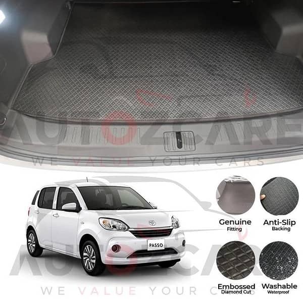 Toyota Passo China Rexine Custom-Size Trunk Mat - Model 2017-2025