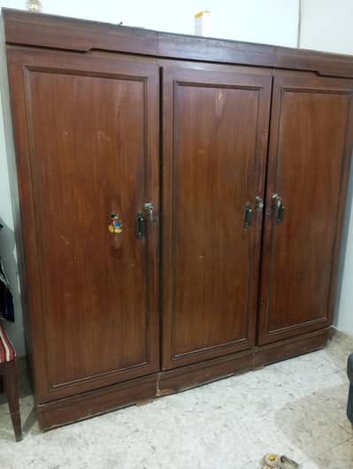 3 Door Wooden Almirah for Sale