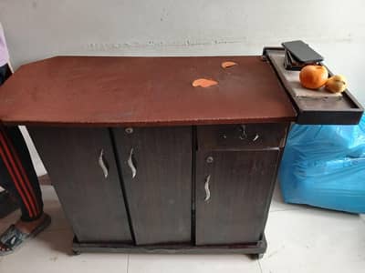 Used Iron Stand with Storage Shelf