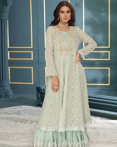 Panache by Mona Embroidery Stitch Chiffon Suit