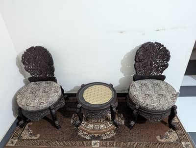 Wooden Chairs with table