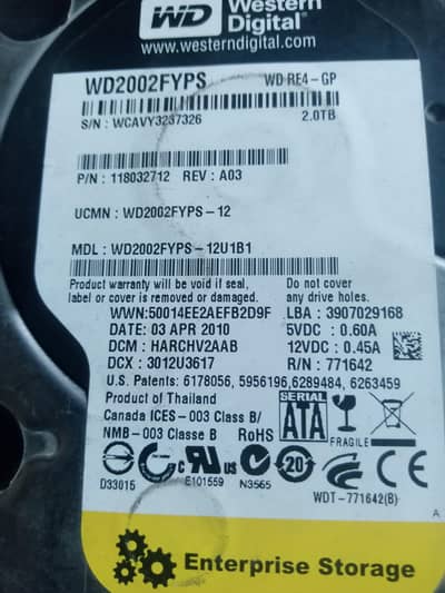 2 t. b hard disk ok condition for sale