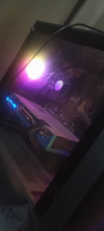 Gaming pc full set rx 590 blue led+SSD+HDD+controller