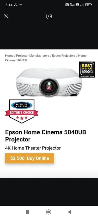 brand new 4k projector epson  5040ub  home cinema high end pictures