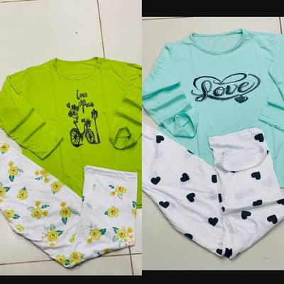 Stitched Printed Night Suit