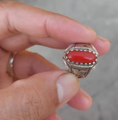 italian Red Coral Ring, 0300-4072011,