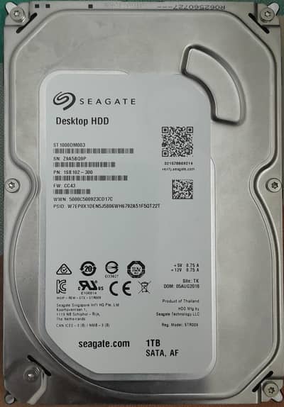 1 TB Seagate Backup Hard drive 99% Health