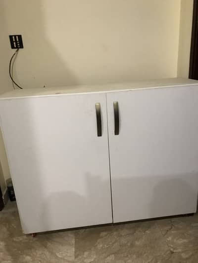 White Moveable Cabinet