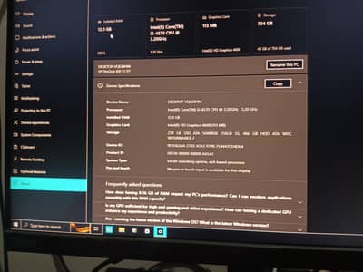 Hp system/Led 24inch Lenove Borderless  Core15 5th Generation 12gb Ram