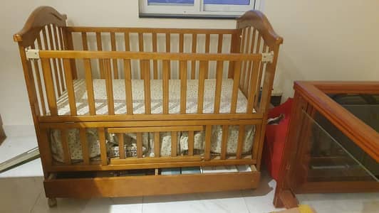 wooden baby cot