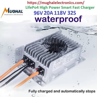Electric LifePo4 Waterproof High Power Smart Fast Charger 96V 20A 118