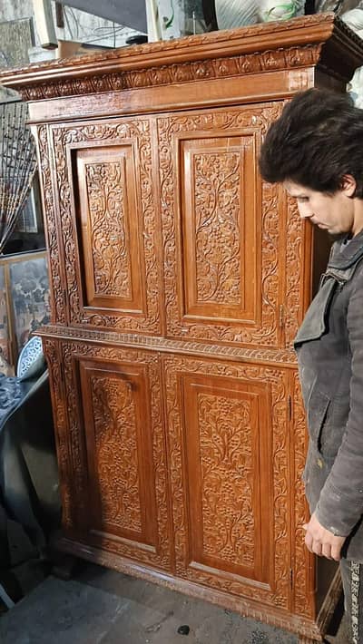 Sagwan wood antique cabinets kashmiri work cabinet solid wood  Vintage