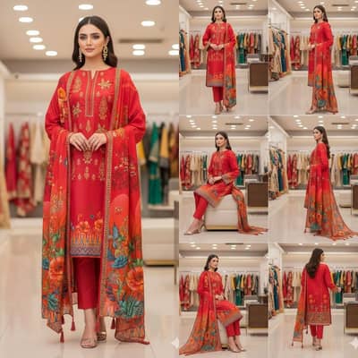 Luxury Embroidered 3-Piece Unstitched Suits