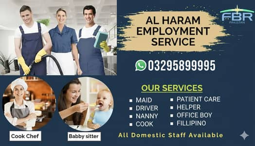House maids, Babysitter, Pakistani Cook, Couple, Driver ,Patient care