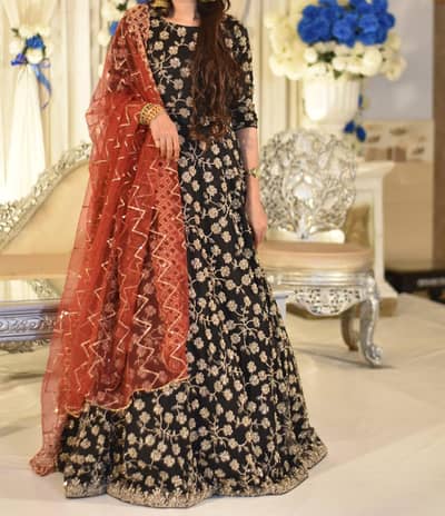 Black Long Max with dupatta