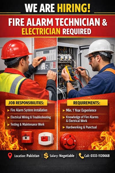 Fire Alarm Technician & Electrician Required