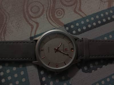grey leather watch