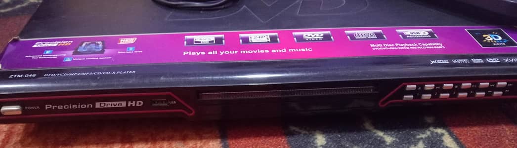 ZTM-046 DVD Player with Remote – 10/10 Working Condition – USB & HD