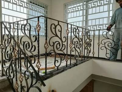 Stairs-Iron work-Railings-Wrought iron work-Grill-Laser cut-Cnc work