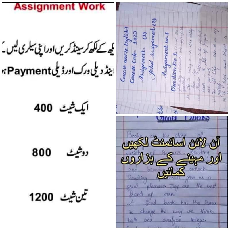 Hand Writing Assignment Work,Data Entry Or Ms Typing Work 1